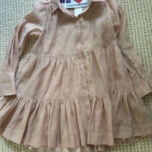 Jonathan Simkhai Blush Pink Ruffle Mini Dress